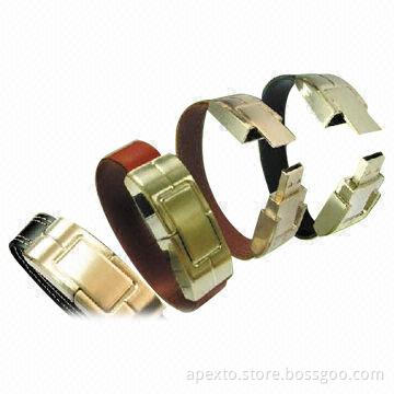 USB Flash Drives with 512MB to 32GB Capacity Range, Leather Wristband and Metal Case